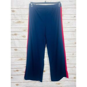 Ambiance Apparel Women’s Navy Blue Red/ White Stripes Wide Leg Pants Size 2X